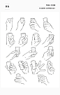 【每日手绘！上百种手部姿势的表现形式】手势难画，上百种手势为你提供参考。反复练习，理解手部结构，就能自如的表现。#插画狂想# #优设每日手绘# ​​​​