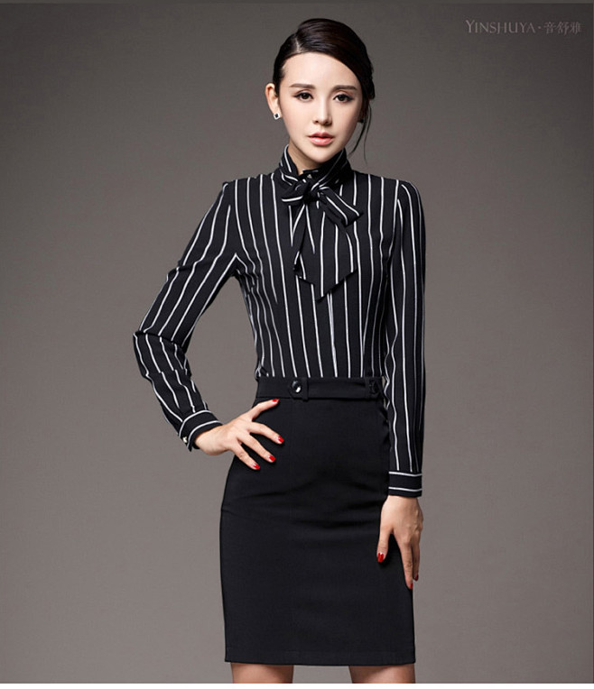 音舒雅春夏职业装女装套装套裙OL白领衬衫女