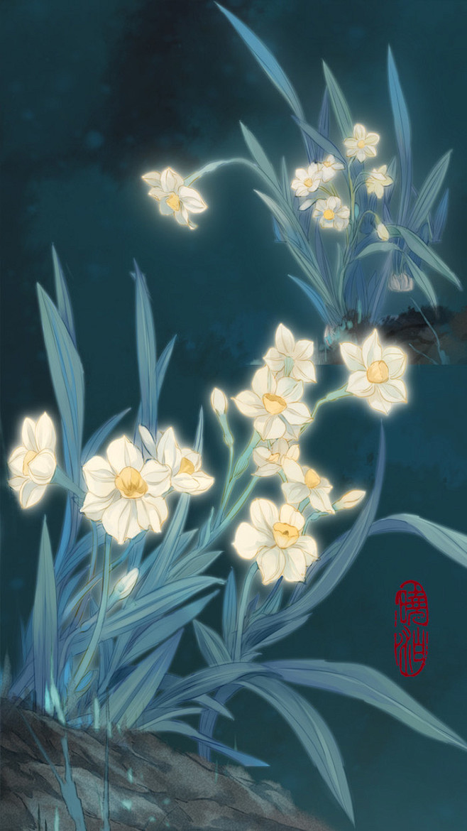 古风唯美壁纸兰花花签