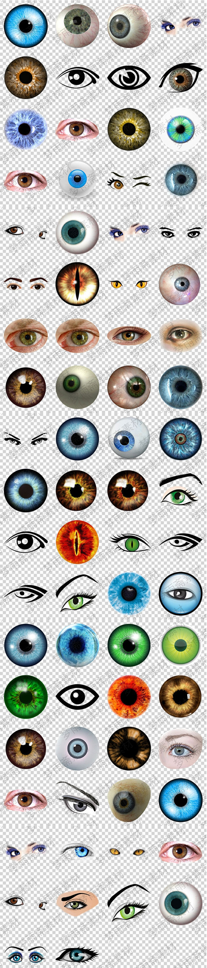 人眼睛眼球眼眶眼珠瞳孔png格式免抠元素透明底图片设计素材淘宝网