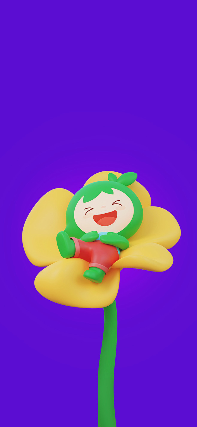 3d小叶子小叶子音乐教育ip动态形象blender