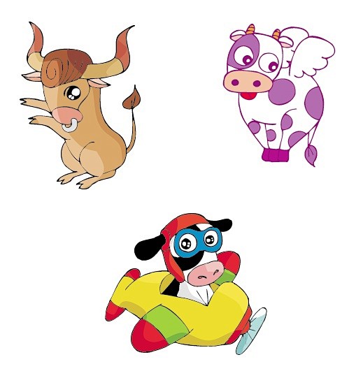 卡通牛矢量素材