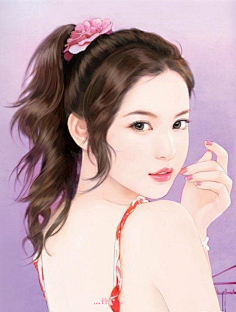 直到烟火都散尽采集到现代美女手绘