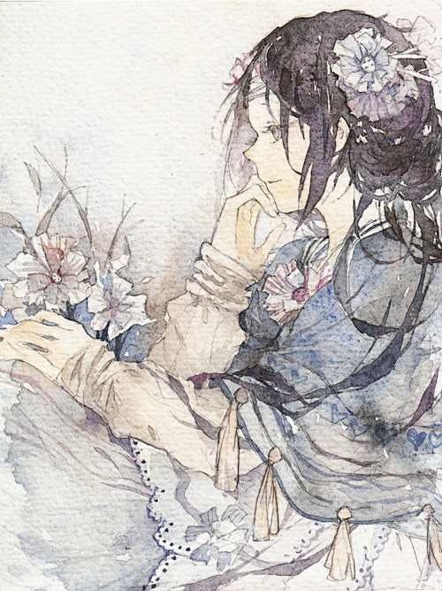 素材 水彩风格漫画人物素材 水彩吧 百度贴吧