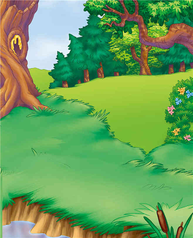 卡通绿色森林儿童节节日背景