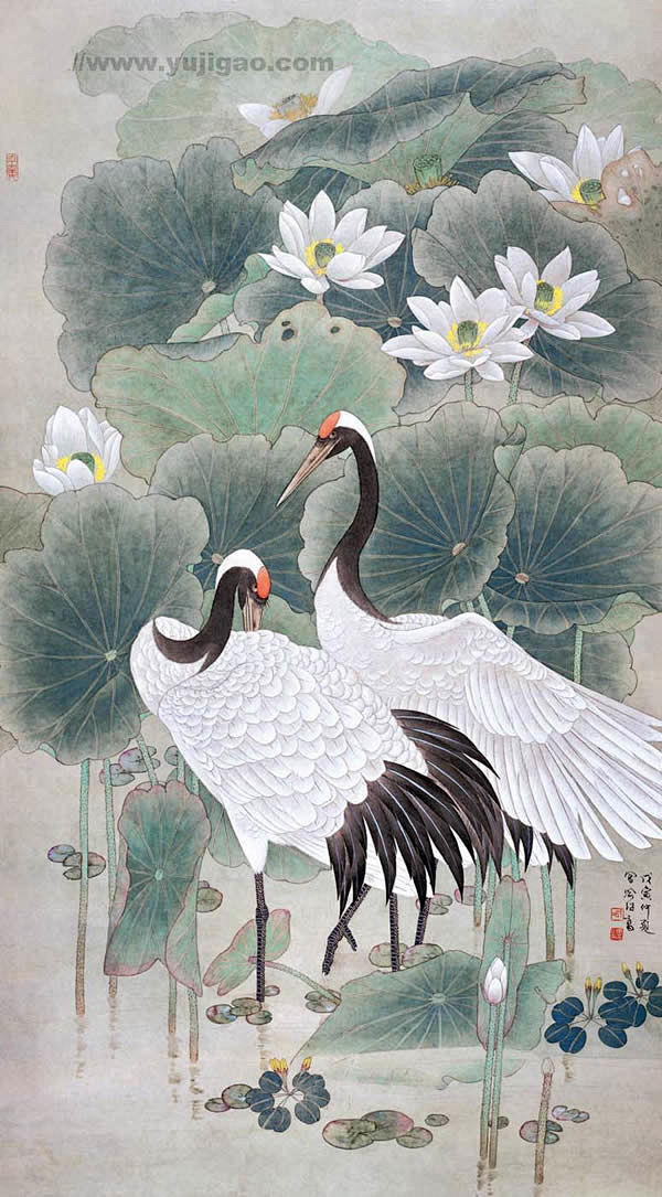 转载国画名家画笔下的仙鹤20p