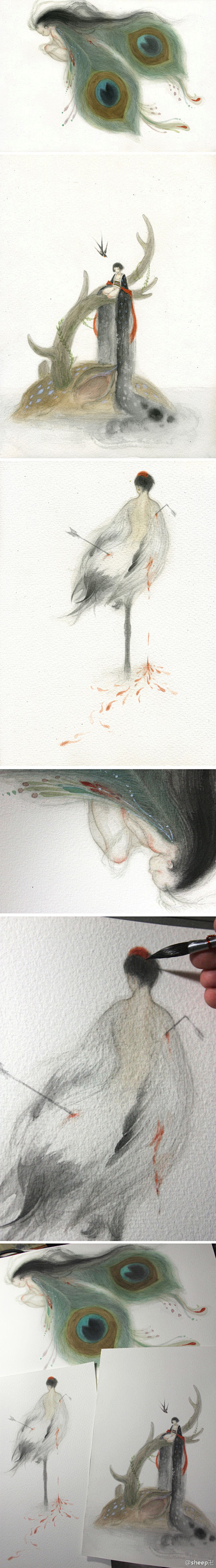 插画师sheepsheep卍的东方奇幻题材插画作品他对东方美学的诠释是如此