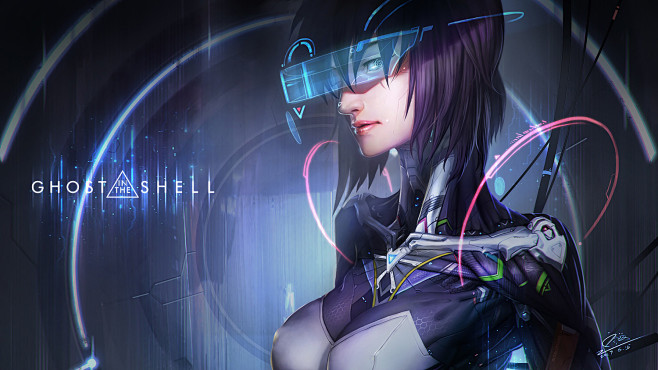 anime1500x844ghostintheshellanimefanartcyberpunkwome