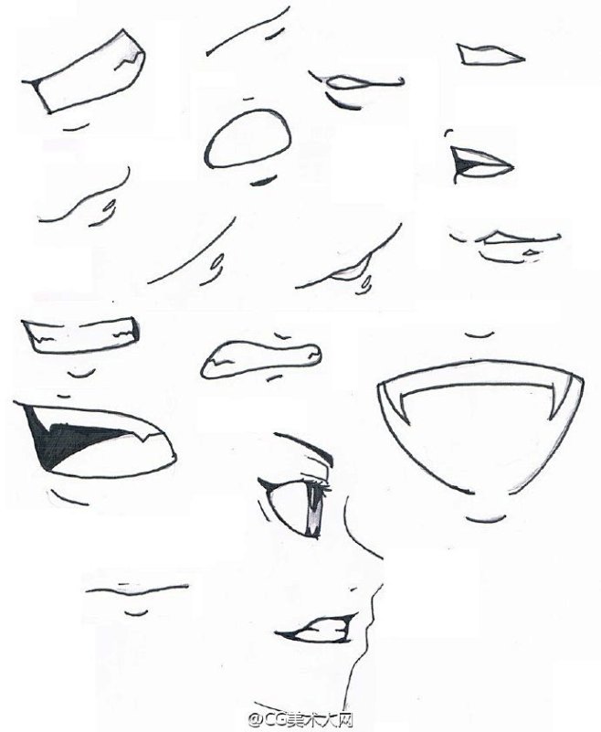 15:00:32#绘画参考#嘴巴画法参考人物动态结构●﹎мe春末丶秋初℡同