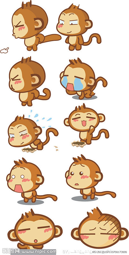 胖瘦猴子卡通图片图片