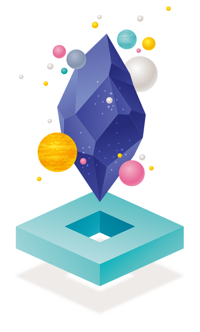 矢量三维立体几何不规则图形装饰元素png免抠