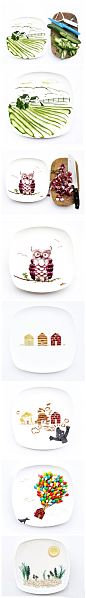 #森女艺术学院#马来西亚的华裔艺术家康怡（hong yi），喜爱画画，但不会用画笔，所以尝试一些新的材料，比如食材，这一组照片的名字是“31 days of creativity with food 31天的食物创意”项目。@爱上森女范