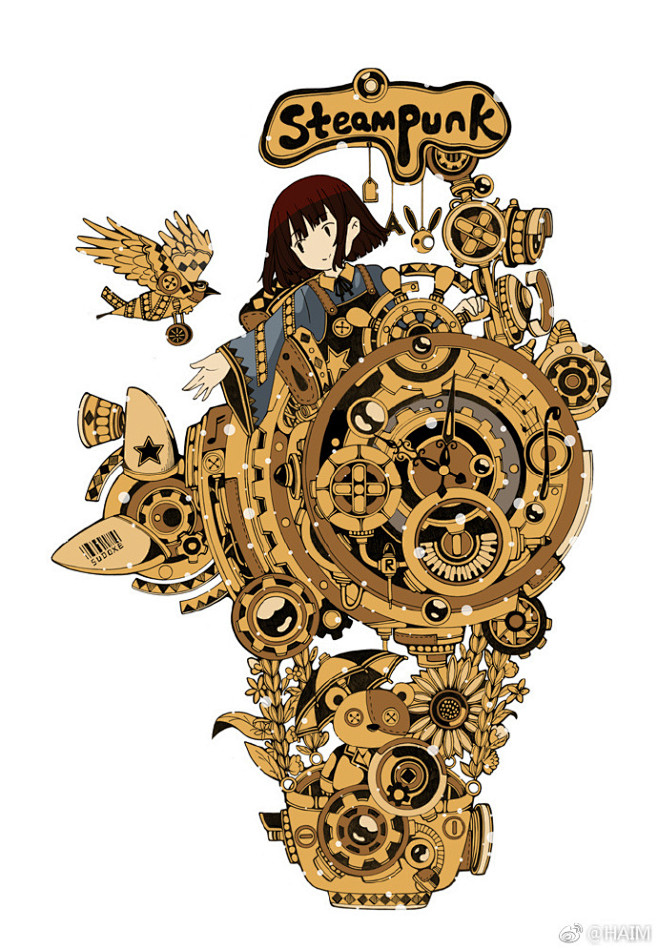 haim原创蒸汽朋克插画机械