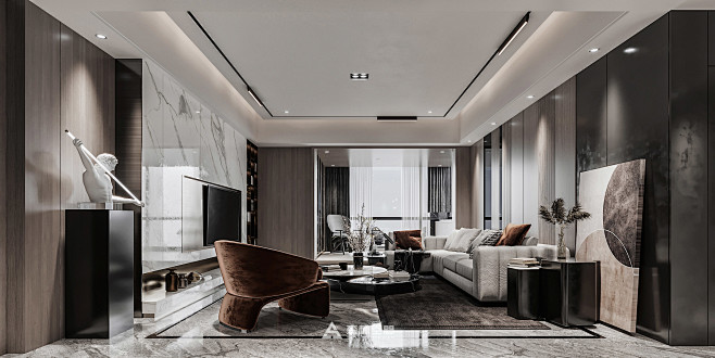 潮州i现代轻奢i海博熙泰观潮阁室内设计拓者设计吧