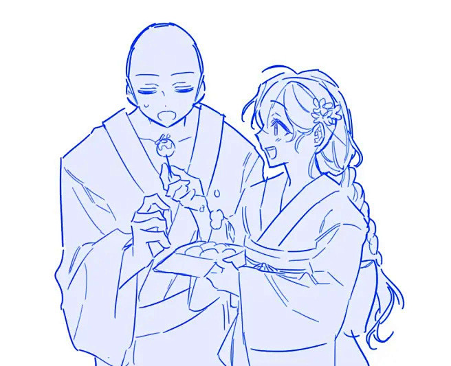 板绘素材和服元素模板画法线稿呐一起去逛庙会吧哔哩哔哩