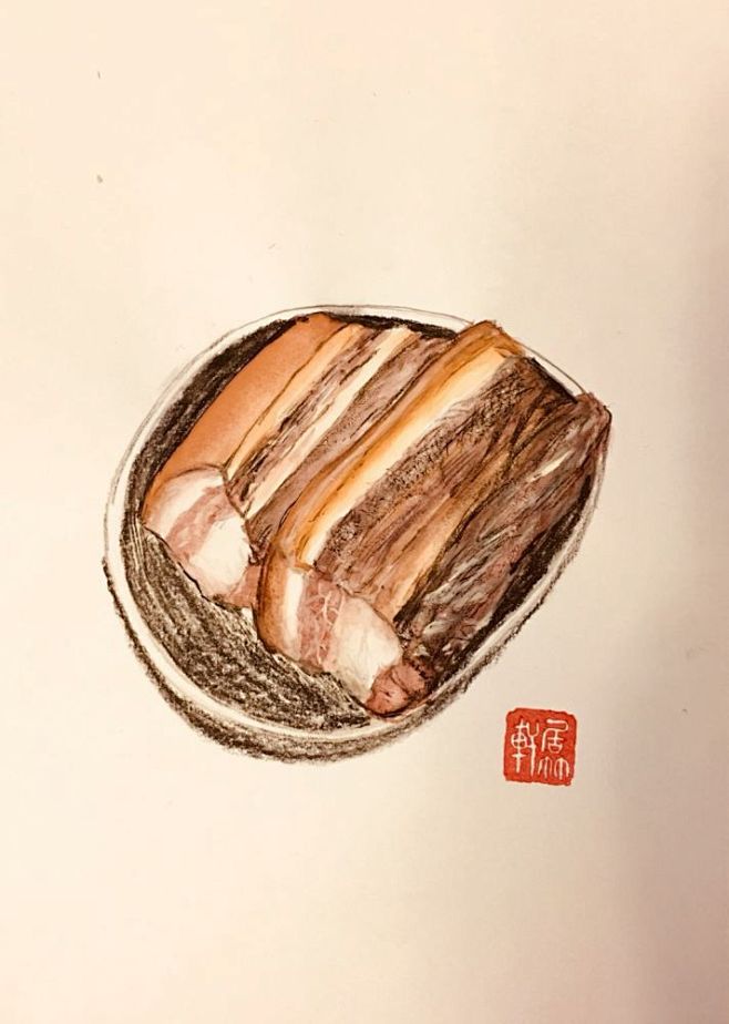 腊肉怎么画水彩笔图片