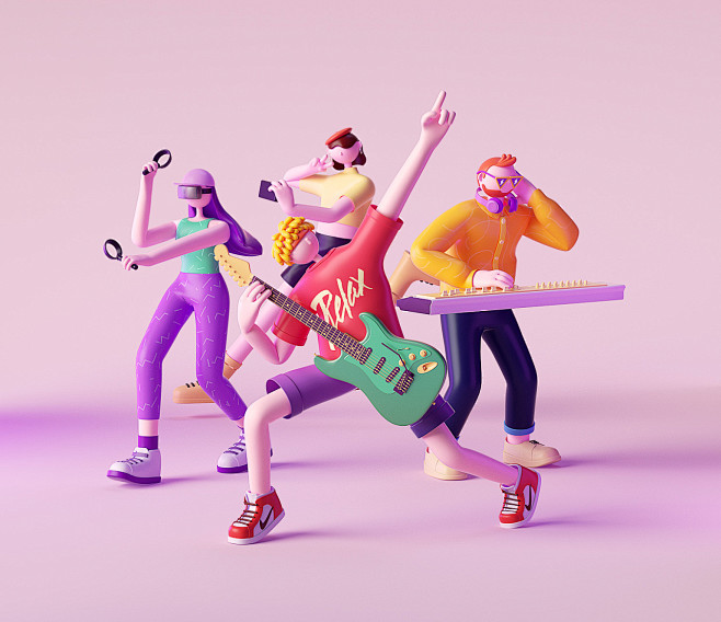 c4d卡通人物角色c4d标题参考c4d视觉参考更多高品质优质采集大洋视觉