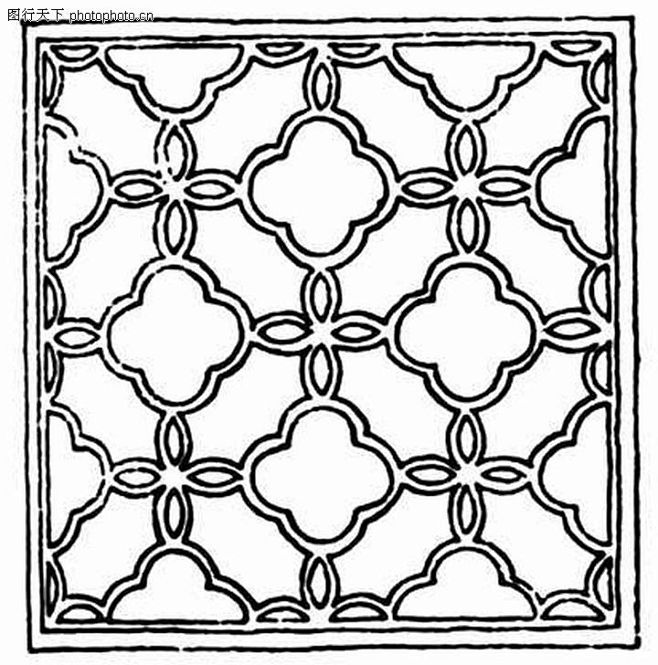 几何花纹中国民间艺术窗花图案几何花纹0211