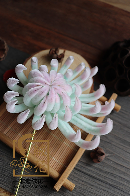 非物质文化遗产绒花传统手工艺扬州绒花汉服戏曲造型簪子摄影淘宝网