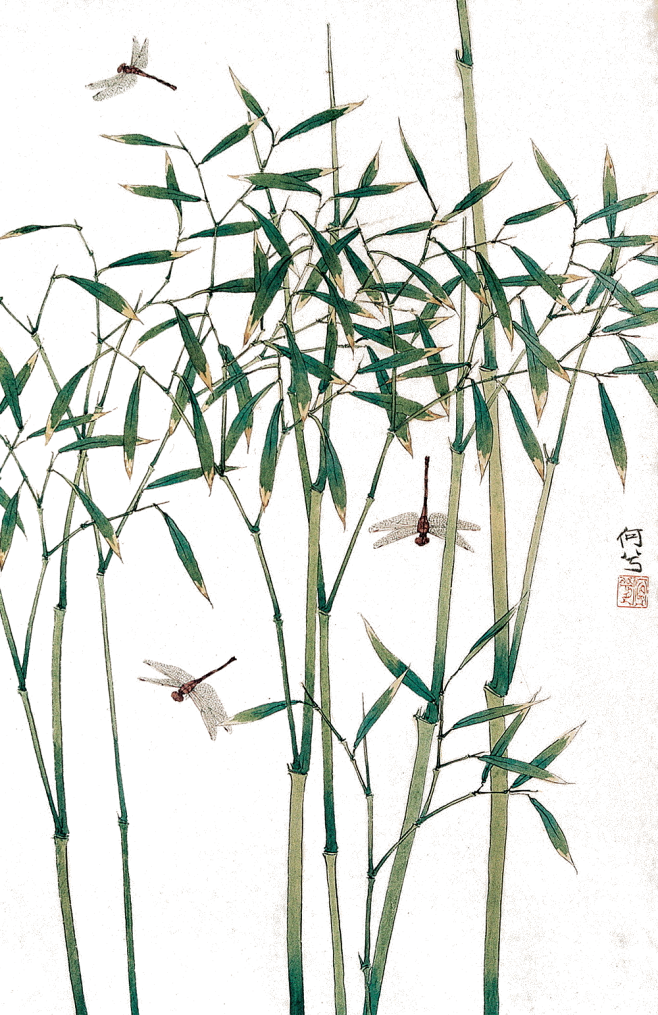 古风免抠竹子竹林工笔画