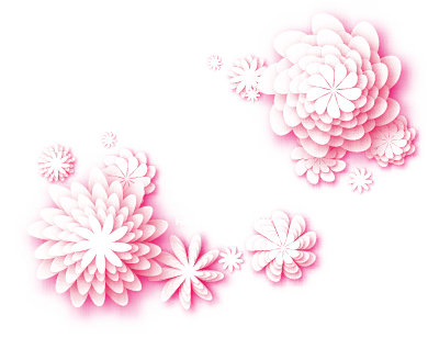 粉白纸艺花卉png免抠图
