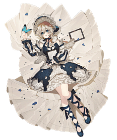 人物色彩 花瓣网 陪你做生活的设计师 Feathers Hat Lolita Fashion Long Hair Nardack Original Ribbons Thighhighs Watermark Wings