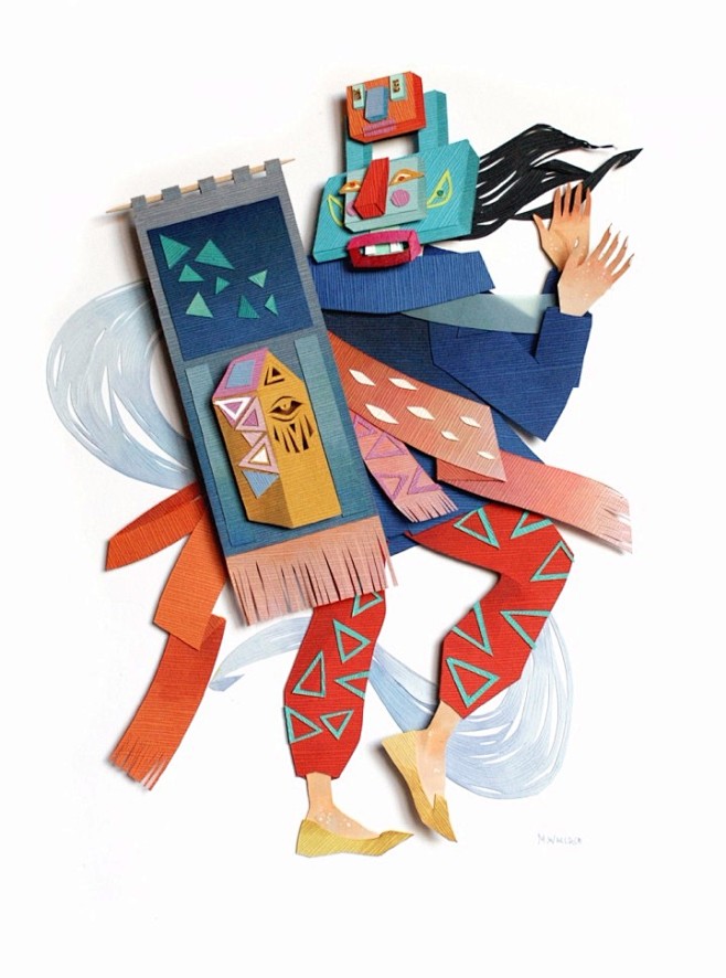 艺术家morgana wallace惊人的传神剪纸拼贴画