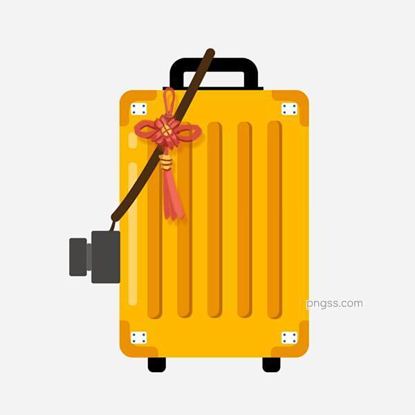 带相机的黄色行李箱卡通png素材图片大小