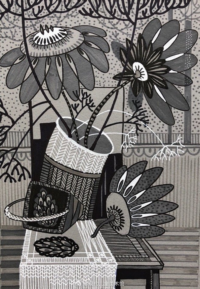 线描装饰画——静物 @美术教育联盟 6767.