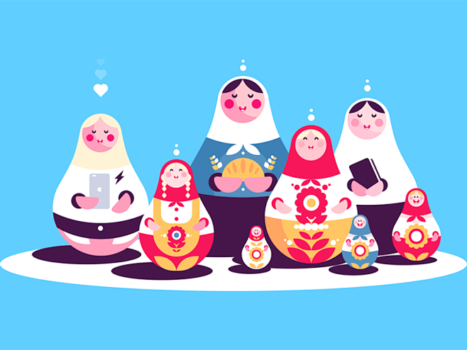 russiannestingdollscollectioncharactersouvenirmatryoshkawooden