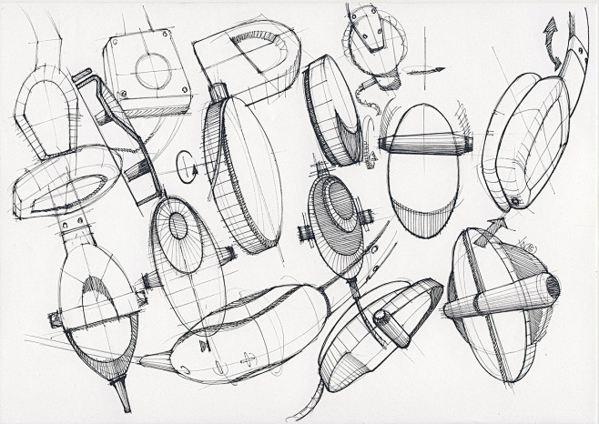 手绘干货耳机设计草图
