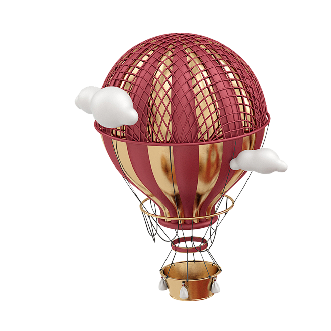 c4d热气球漂浮元素png素材