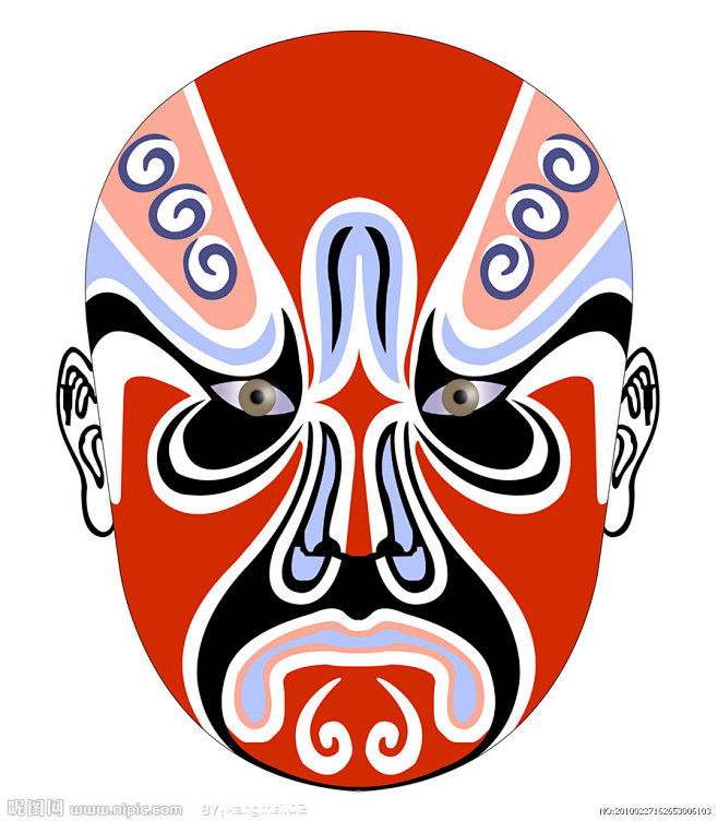 红色 京剧 脸谱