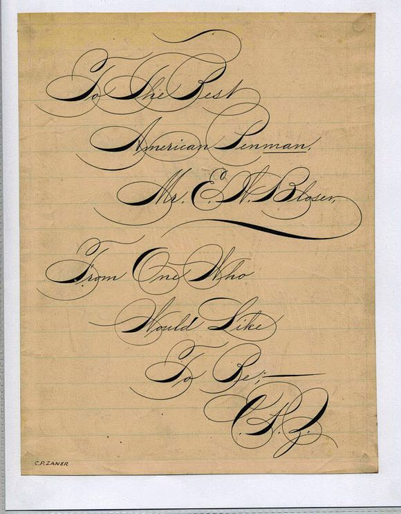 com ornamental penmanship以及spencerian(花体和斯宾塞)具有极高.