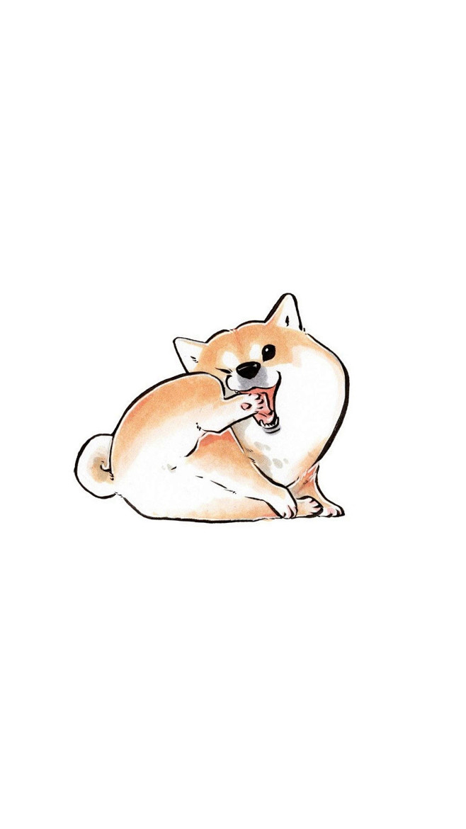 精选柴犬可爱手绘卡通高清图片手机壁纸