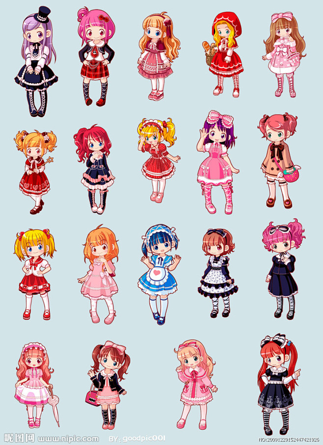 超可爱卡通少女服装源文件