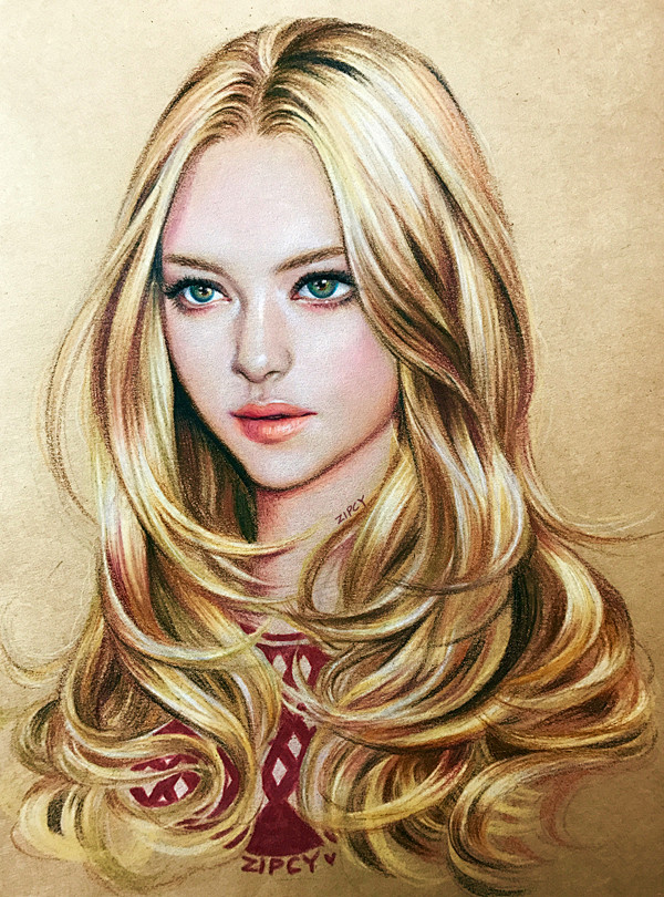 韩国插画家梁世恩zipcy的精细的彩铅人物作品欣赏