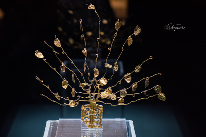 辽宁省博物馆古代辽宁花树状金步摇晋北票房身村出土摄于辽宁省博物馆