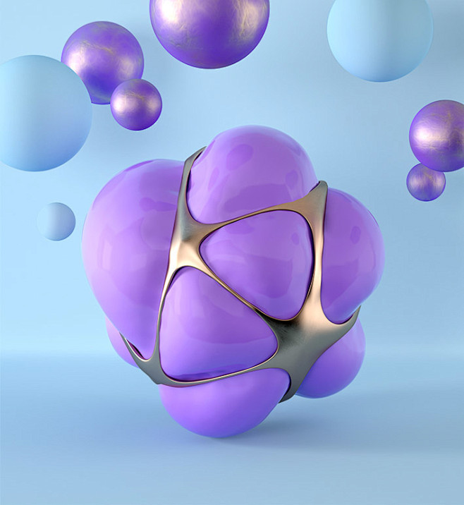 创意c4d3d立体几何图形球体时尚简约空间场景背景海报psd设计素材