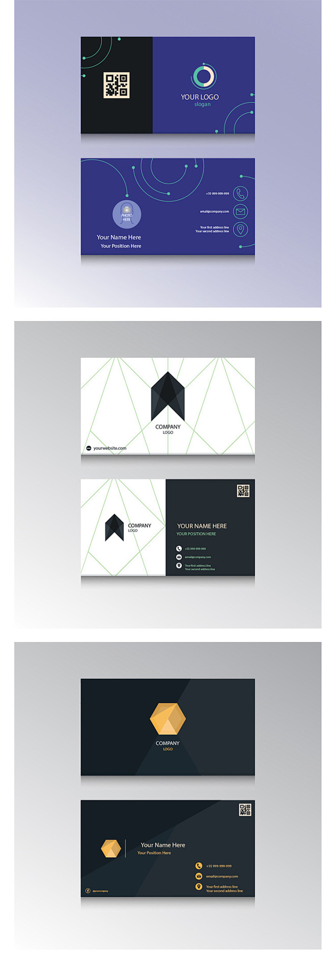 名片卡片商务公司个人卡片设计排版高端几何花纹图案ai矢量素材淘宝网