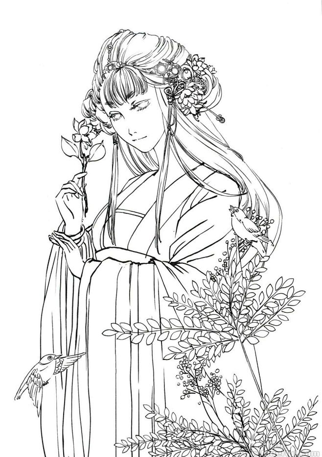 古风线稿集第四套,喜欢古风的同学可以作为临摹的素材的,有条寄的