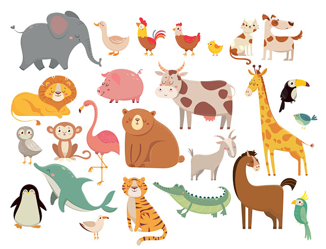 点击图片下载源文件访问密码请看画板描述动物可爱插画插图手绘儿童画