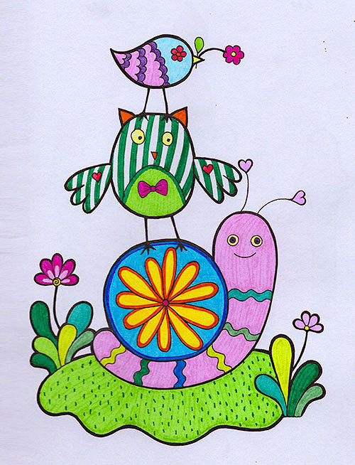 水彩笔画-花瓣网|陪你做生活的设计师 | 原创作品:水彩笔儿童画插画