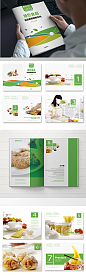 整套简约绿色食品画册封面-众图网