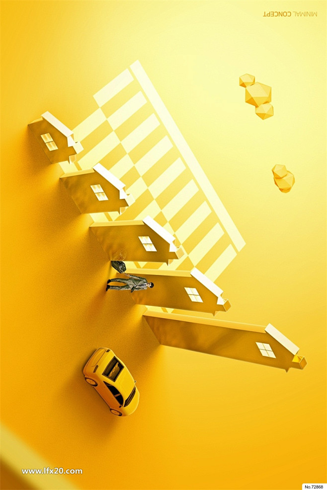 3d立体场景商务创意合成psd设计素材vip素材乐分享素材网psd素材平面