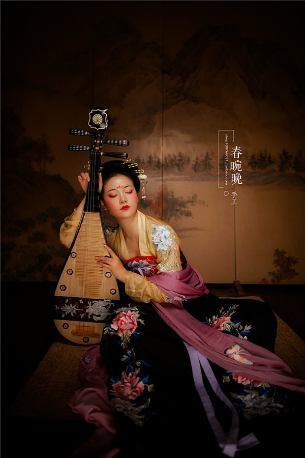 胡姬齐胸套春晼晚手工原创设计2018春季汉服古代古装宫廷女装淘宝网