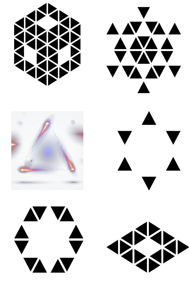 五个三角形组合图案图片
