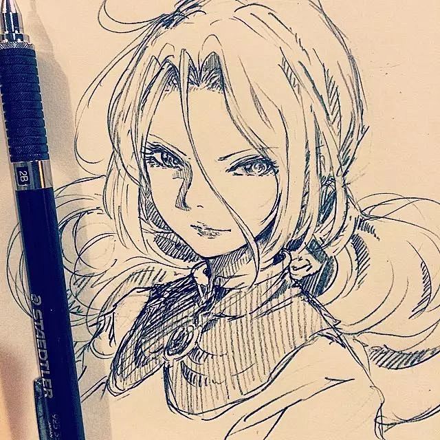 手绘针管笔画动漫人物线条感十足的手稿每一个人物都生动可爱针管笔画