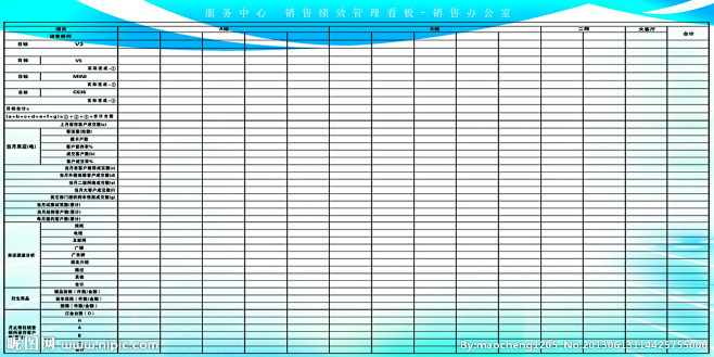 服务中心销售绩效管理看板销售办公室光束美丽