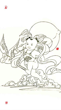 com 童子白描图-人物|工笔素材|白描素材|工笔花鸟|工笔山水|工笔人物